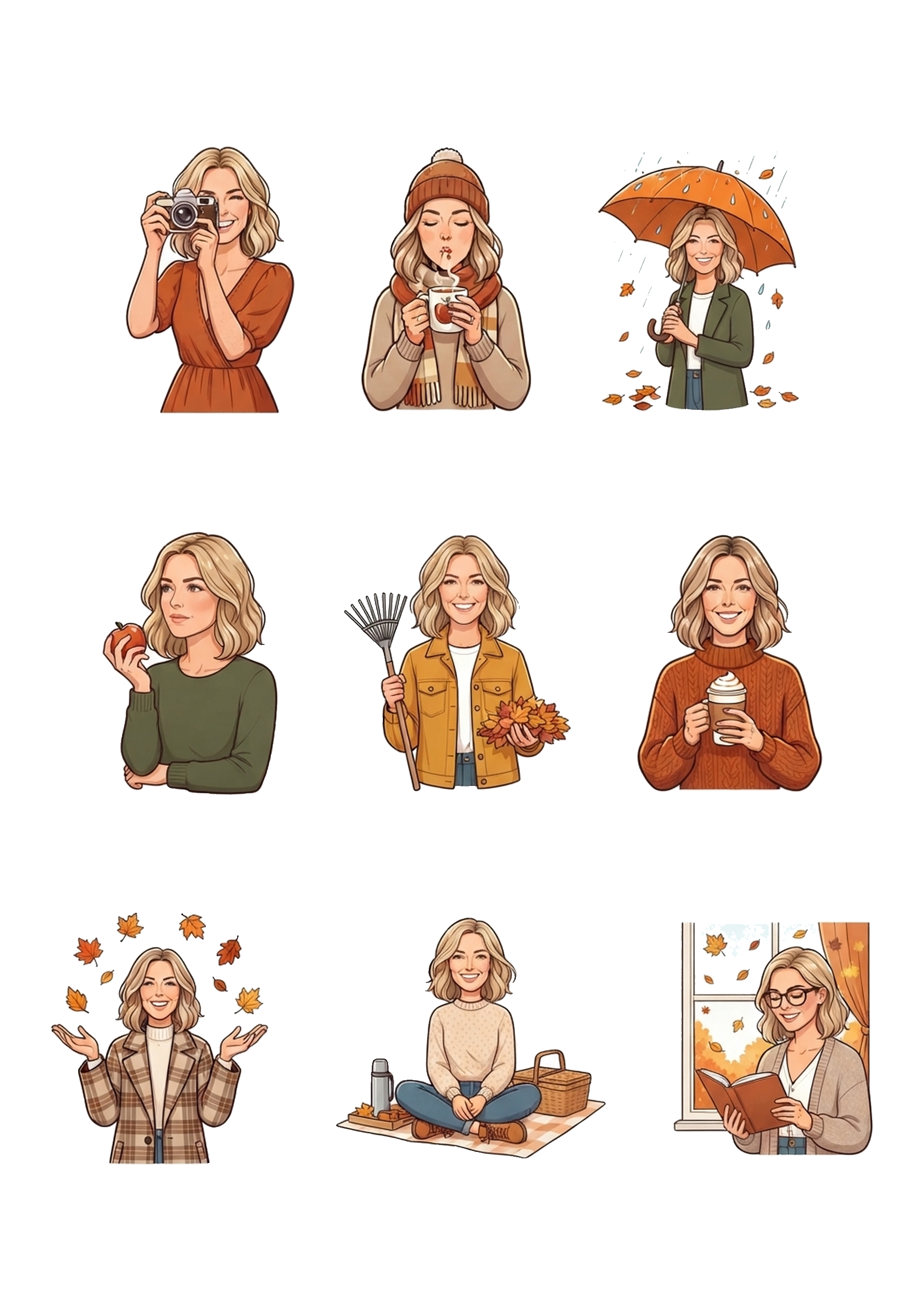 Autumn style sticker pack made from the sample photo