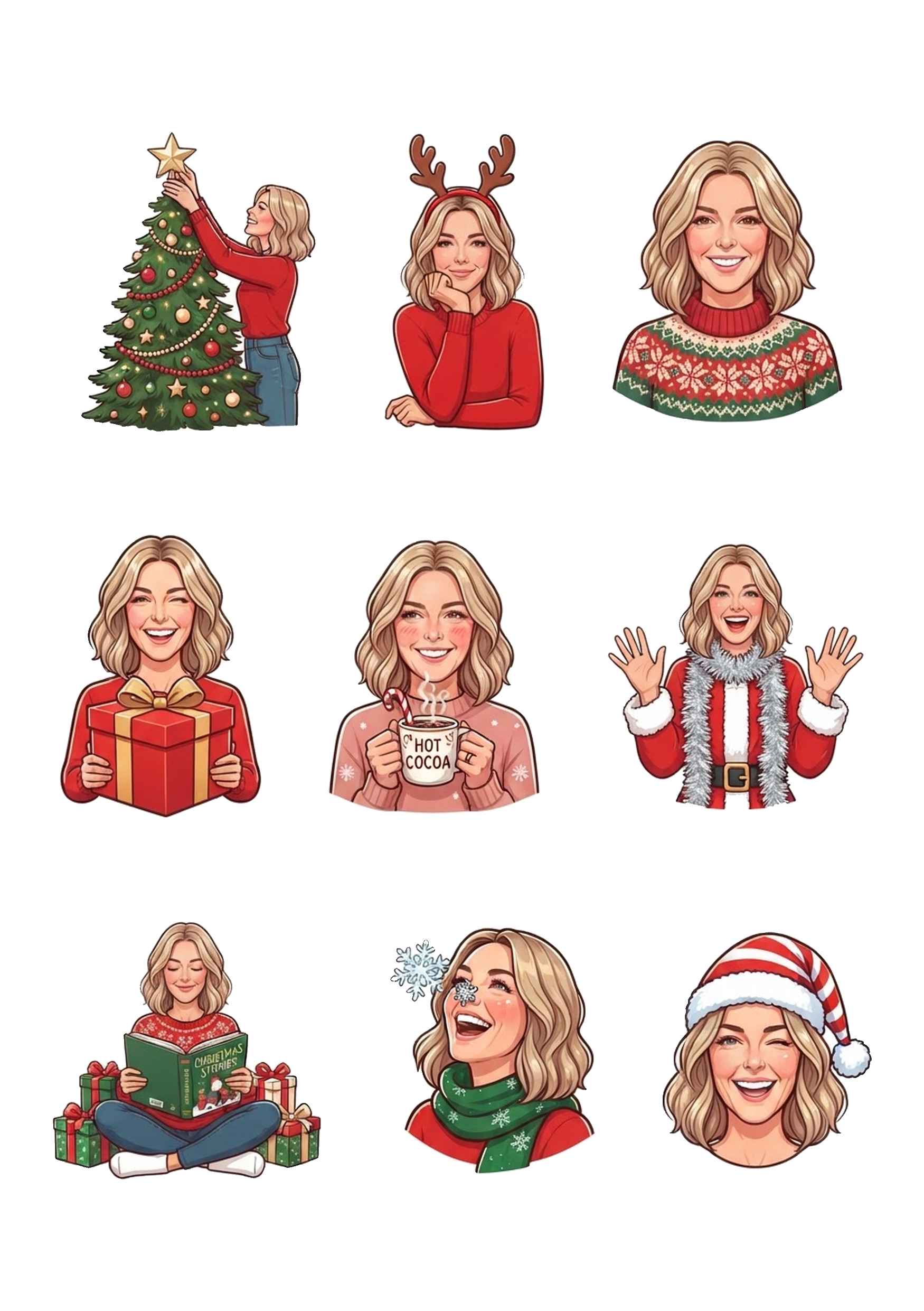 Christmas style sticker pack made from the sample photo