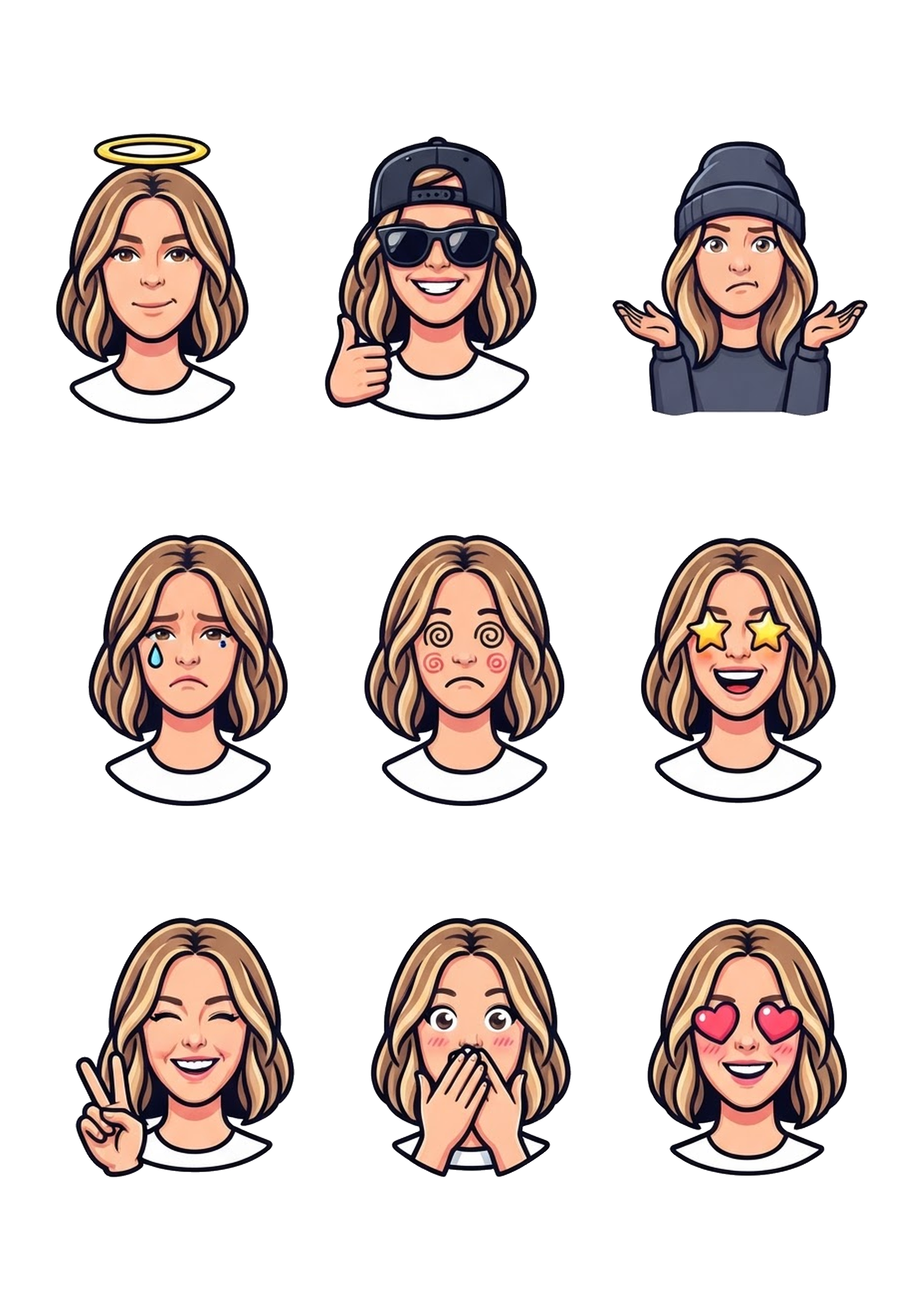 Emojis style sticker pack made from the sample photo
